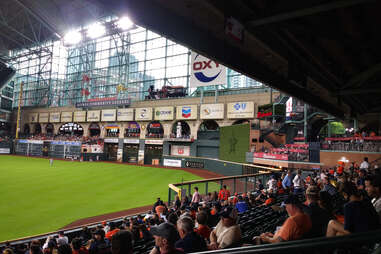 view from the bleachers at minute maid park in houston