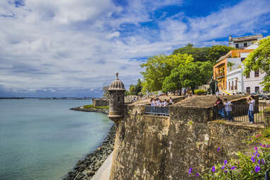 view from city walls of old san juan