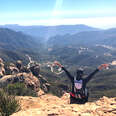 hiking to the summit in the santa monica mountains