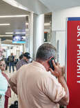 , Hartsfield-Jackson Atlanta International Airport, Delta Airlines, flight boarding Sky Priority, Comfort+ passengers line.