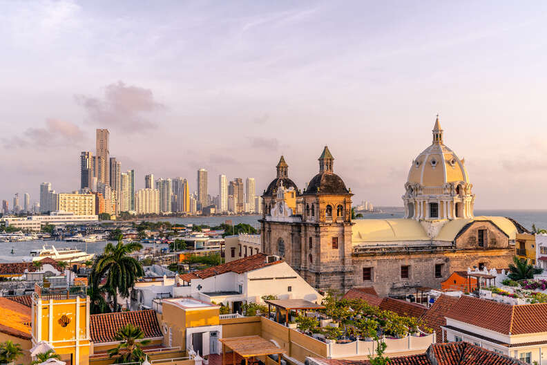 cartagena skyline at sunset