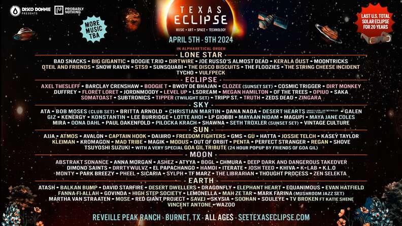 texas eclipse 2024 festival lineup