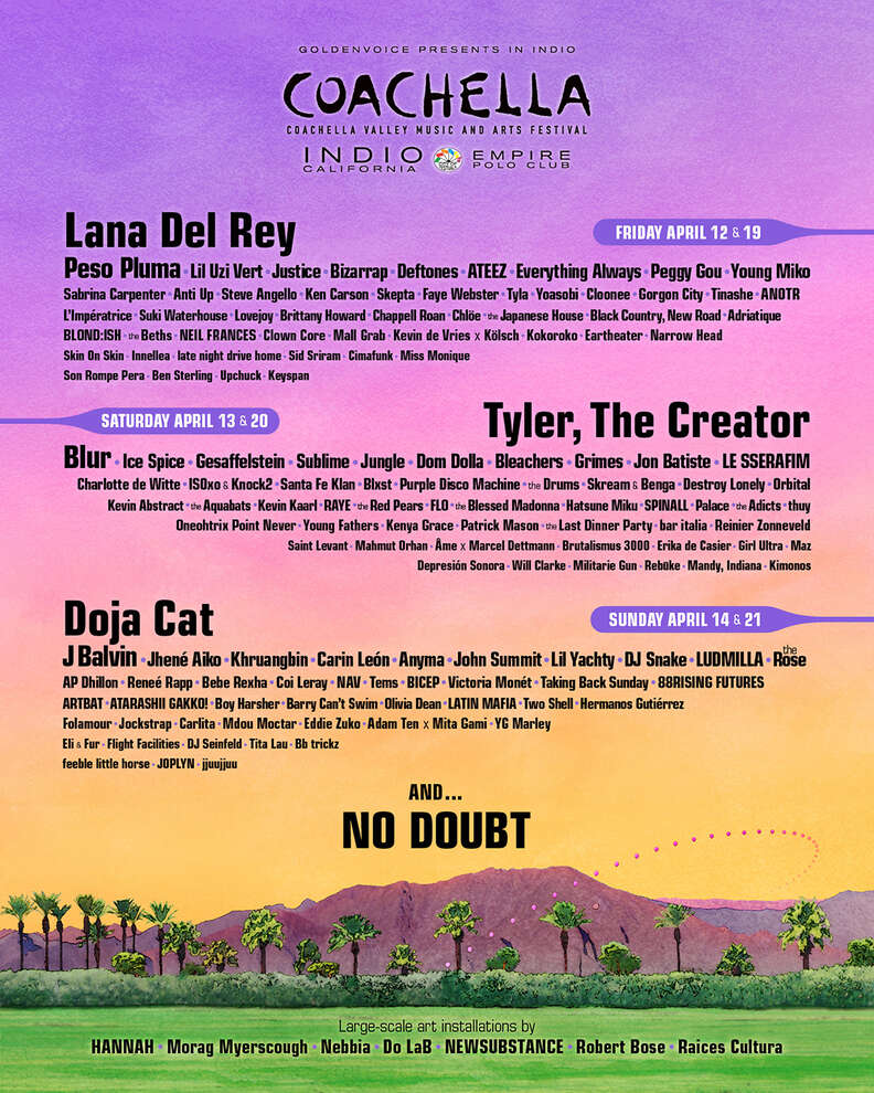 Coachella lineup 2024 music festival indio california