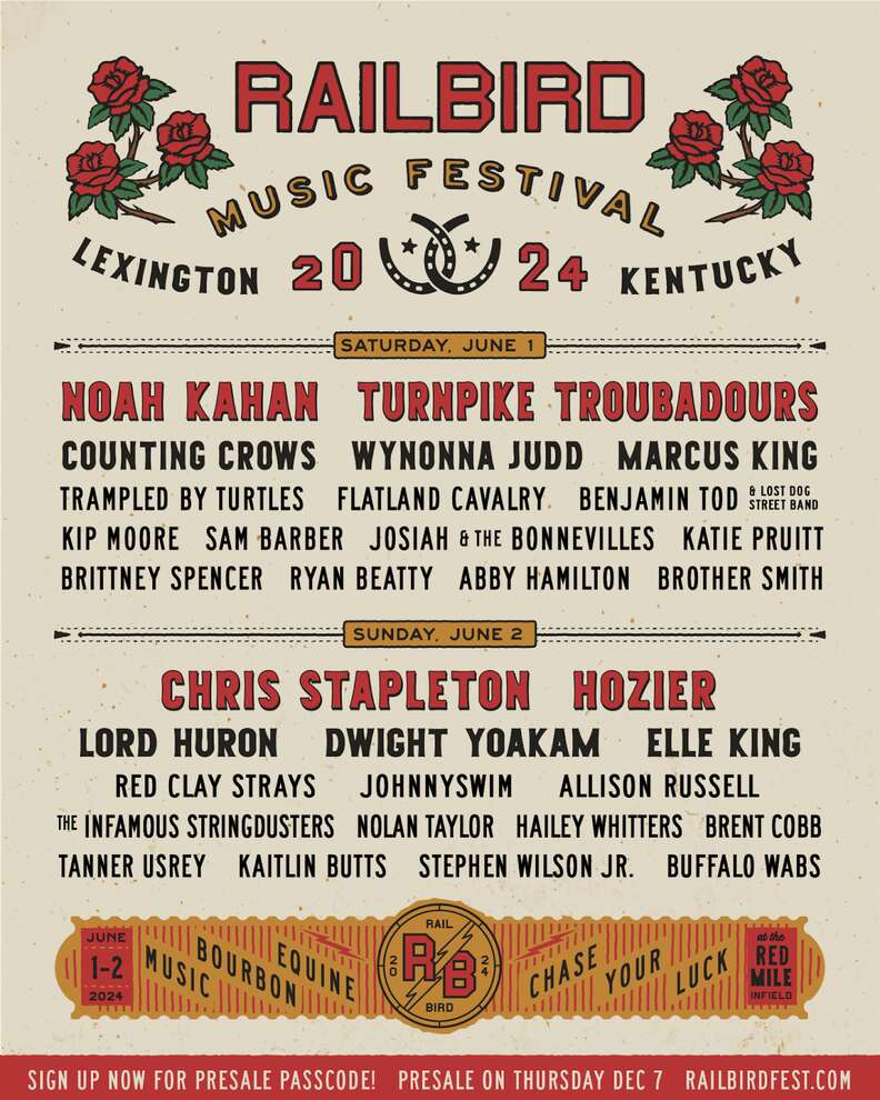 railbird music festival 2024 lineup lexington